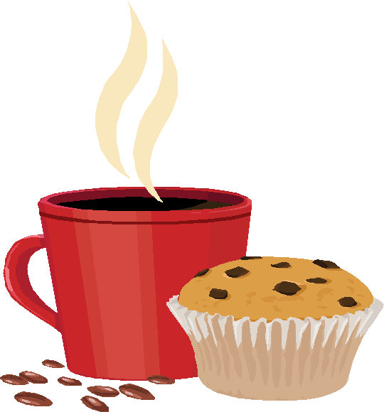 Coffee And Muffin Clipart The Red Sled History Clipart - Coffee Muffin Clip Art (540x578)
