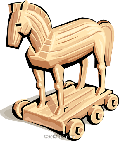 Trojanisches Pferd Clipart 3 By Jennifer - Cavalo De Troia Png (407x480)
