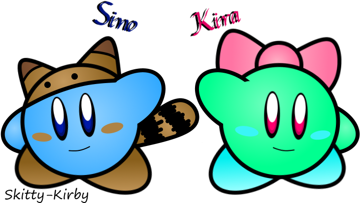 Art Trade Kirby Fcs Sino And Kira By Skitty Kirby On - Cartoon (792x458)