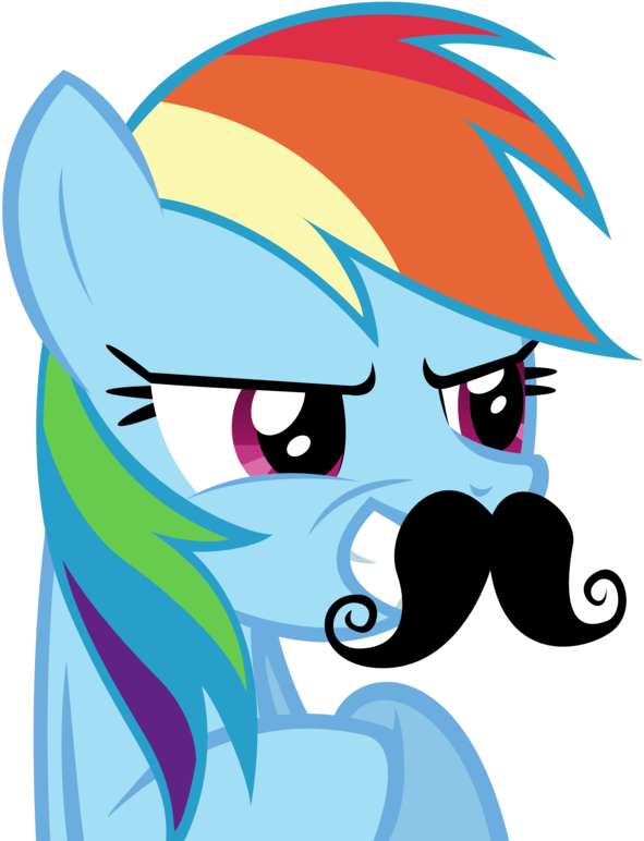 Mustache By Coolez - Rainbow Dash With Mustache (894x894)