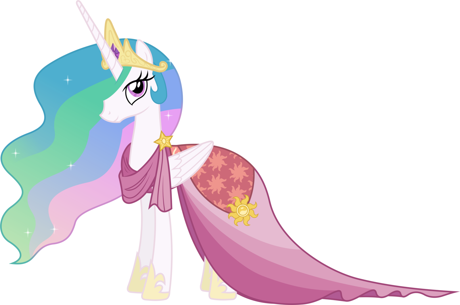 Princess Celestia In A Dress - My Little Pony Princess Celestia Dress (1600x1062)