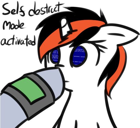 Neuro, Blue Screen Of Death, Boop, Fallout Equestria, - Cartoon (519x458)