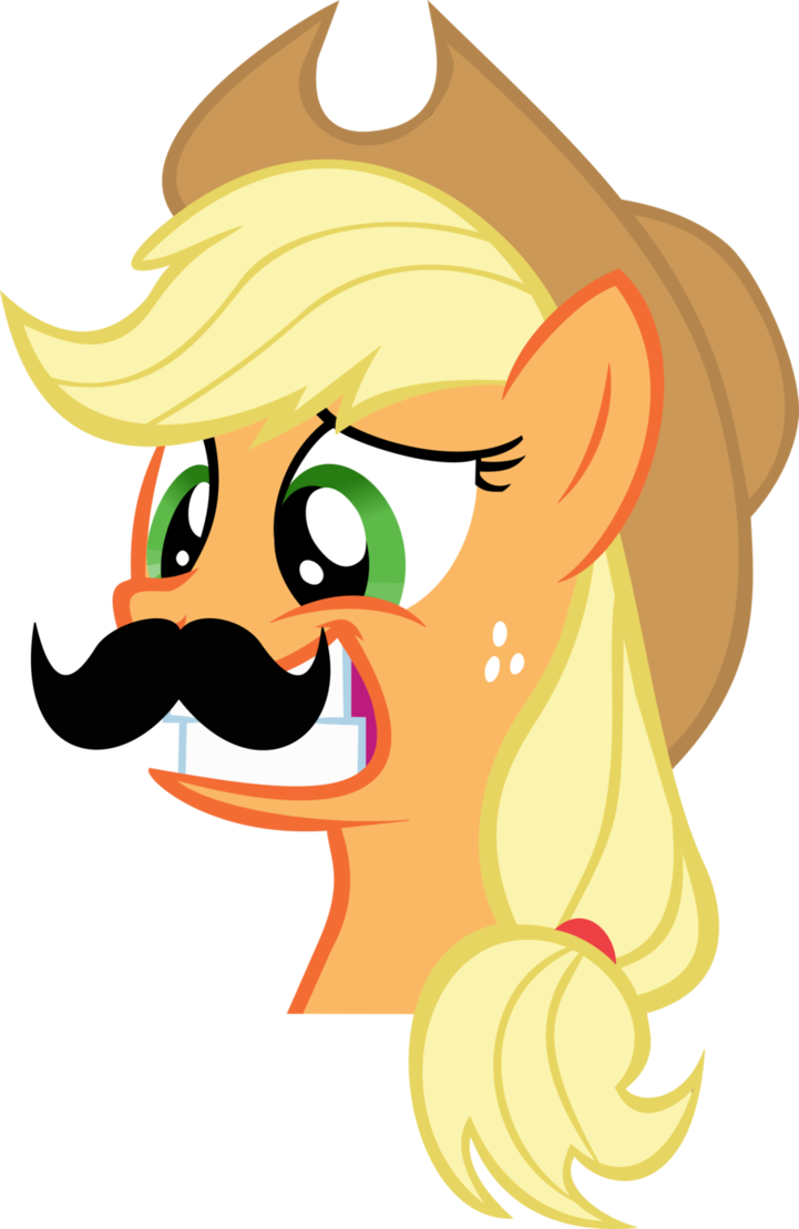 Mustache Attack Applejack By Triox404 - Cartoon (721x1109)