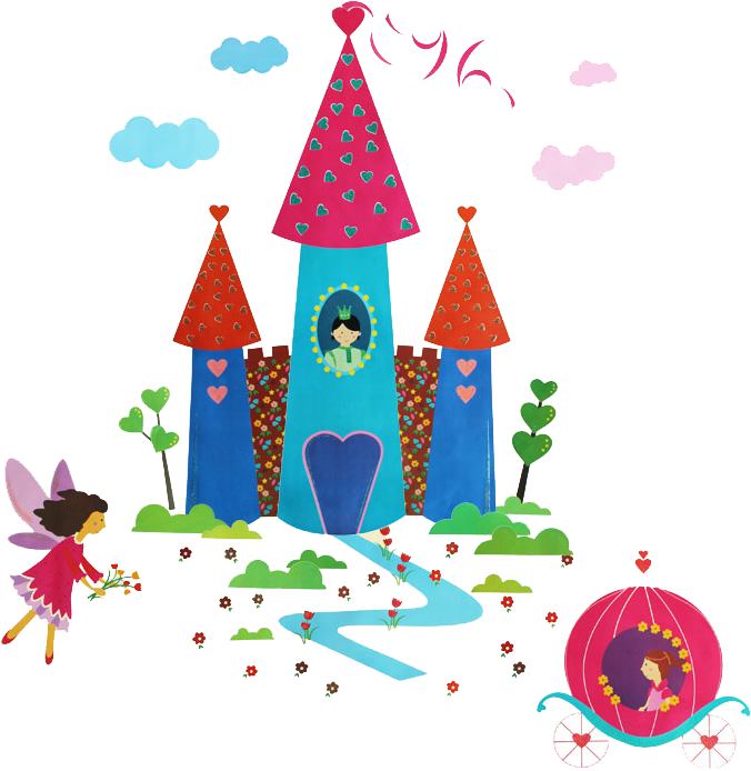 Cartoon Wall Child Sticker - Castelos De Fadas Desenho (802x802)
