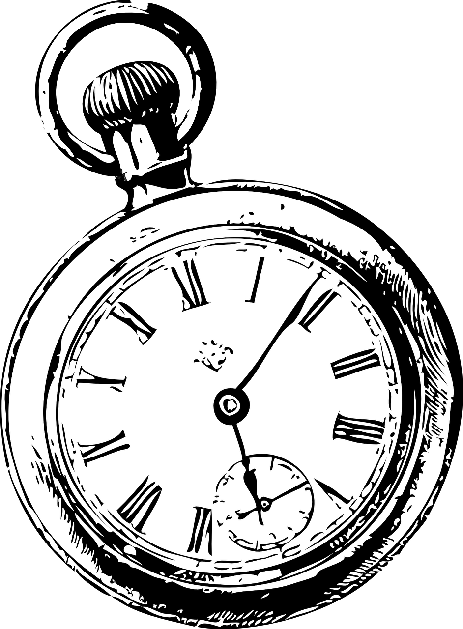 Pocket Watch Drawing Clip Art - Pocket Watch Clip Art (942x1280)