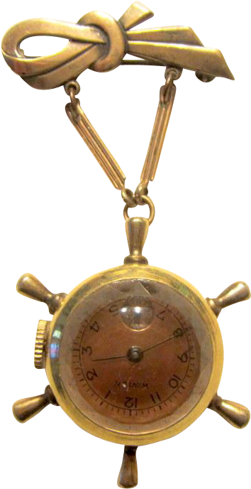 Art Deco Lapel Bow Brooch And Hanging Winton Watch - Brooch (687x687)