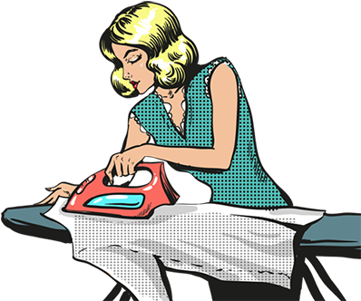 Ironing-lady - Popart Ironing (400x344)