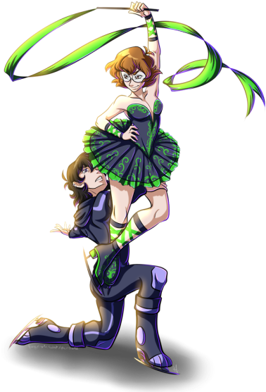 Keith And Pidge In Their Ice Skating Dance From Voltron - Keith Dance Voltron Pidge (391x600)