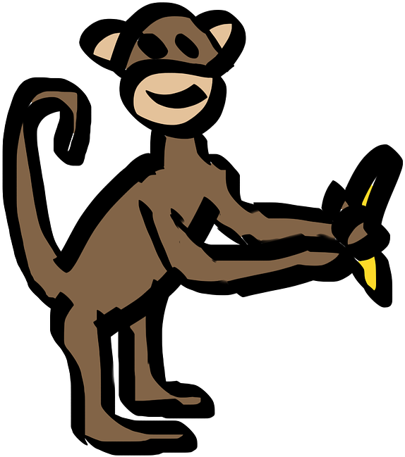 Monkey Banana Cartoon Png Image - Animasi Monyet Pisang Lucu (1280x960)
