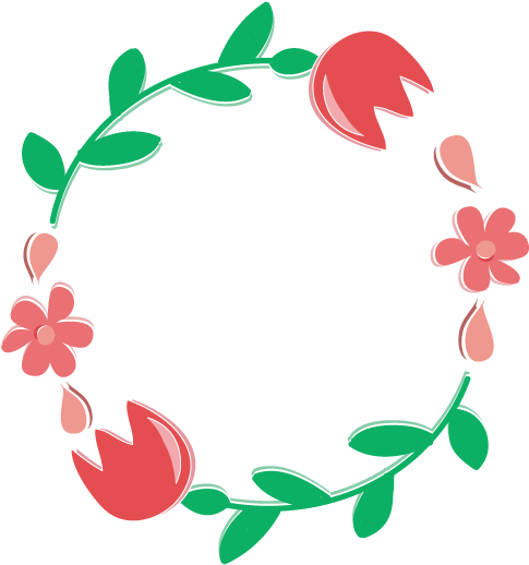 Pastel Feather Studio Free Floral Wreath Clipart For - Flowers Clipart Transparent Background (490x525)