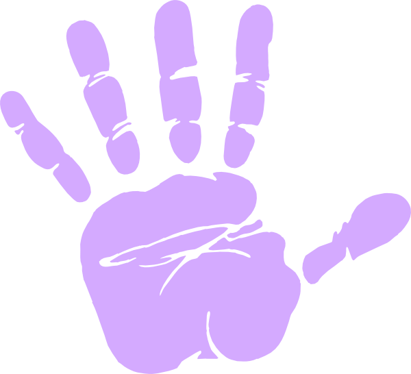 Preschool Hands Cliparts - Light Blue Hand Print (600x546)