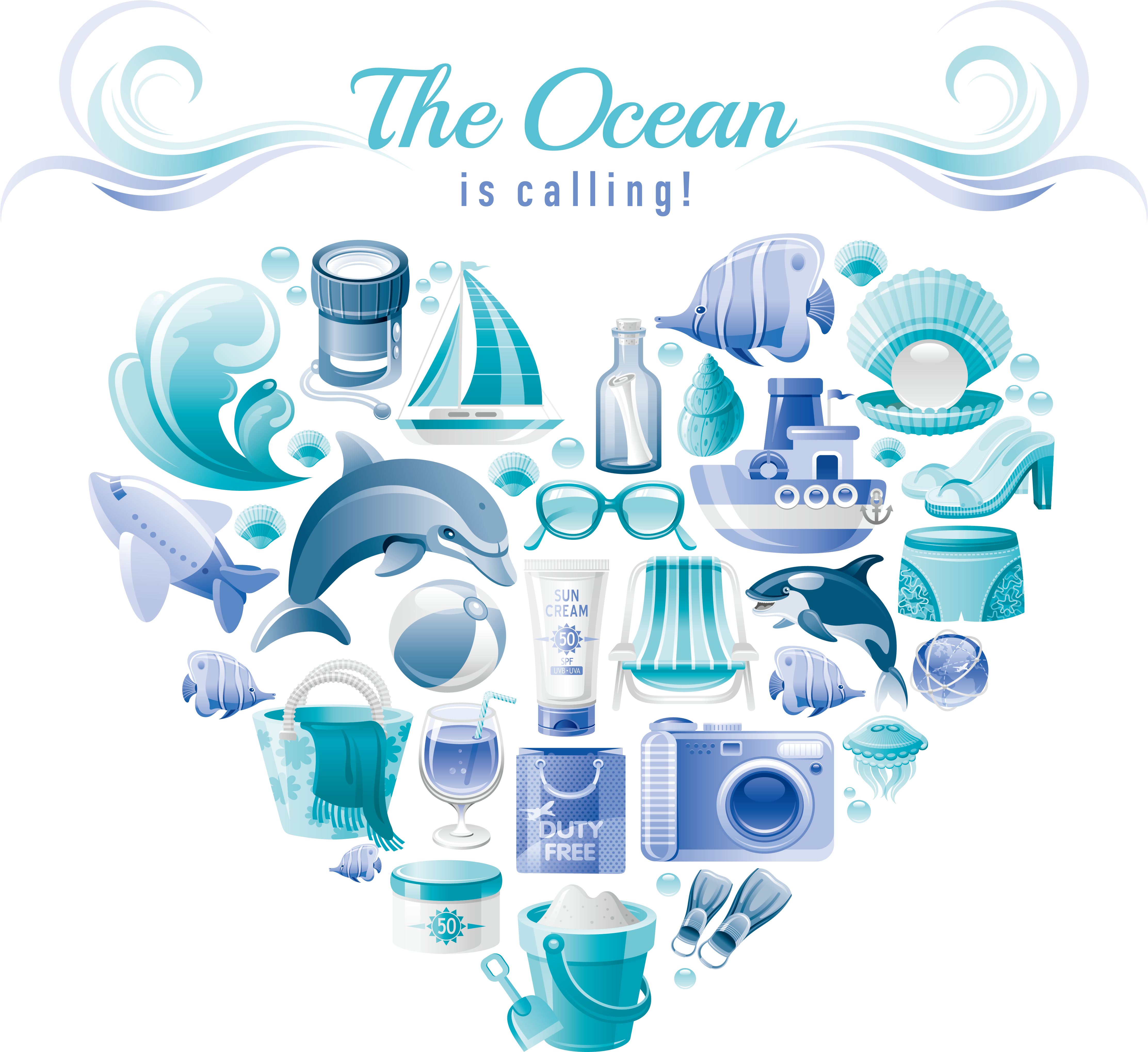 Sea Euclidean Vector Element Blue - Vector Graphics (4450x4081)