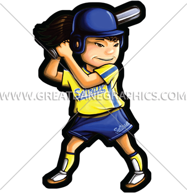 Girl Batter - Cartoon (372x385)