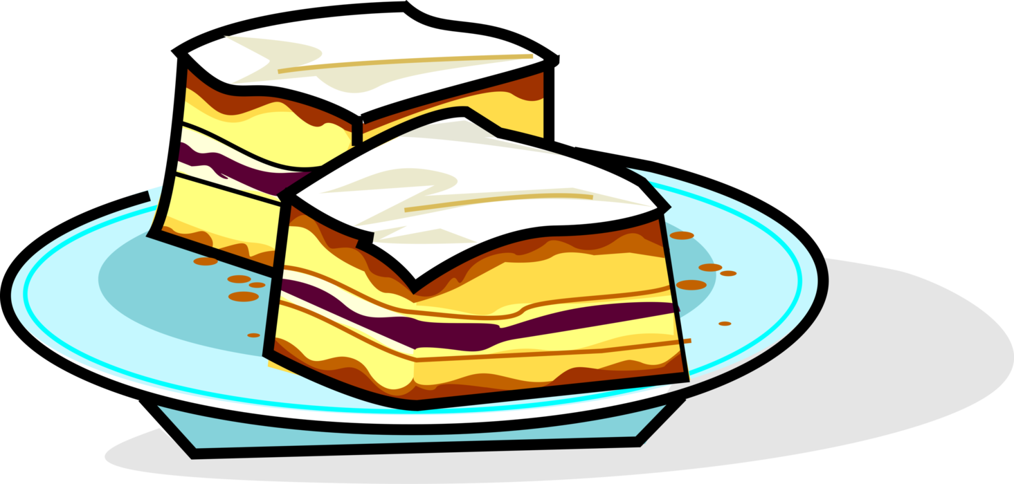 Vector Illustration Of Slovenian Prekmurska Gibanica - Coffee And Cake Clip Art (1465x700)