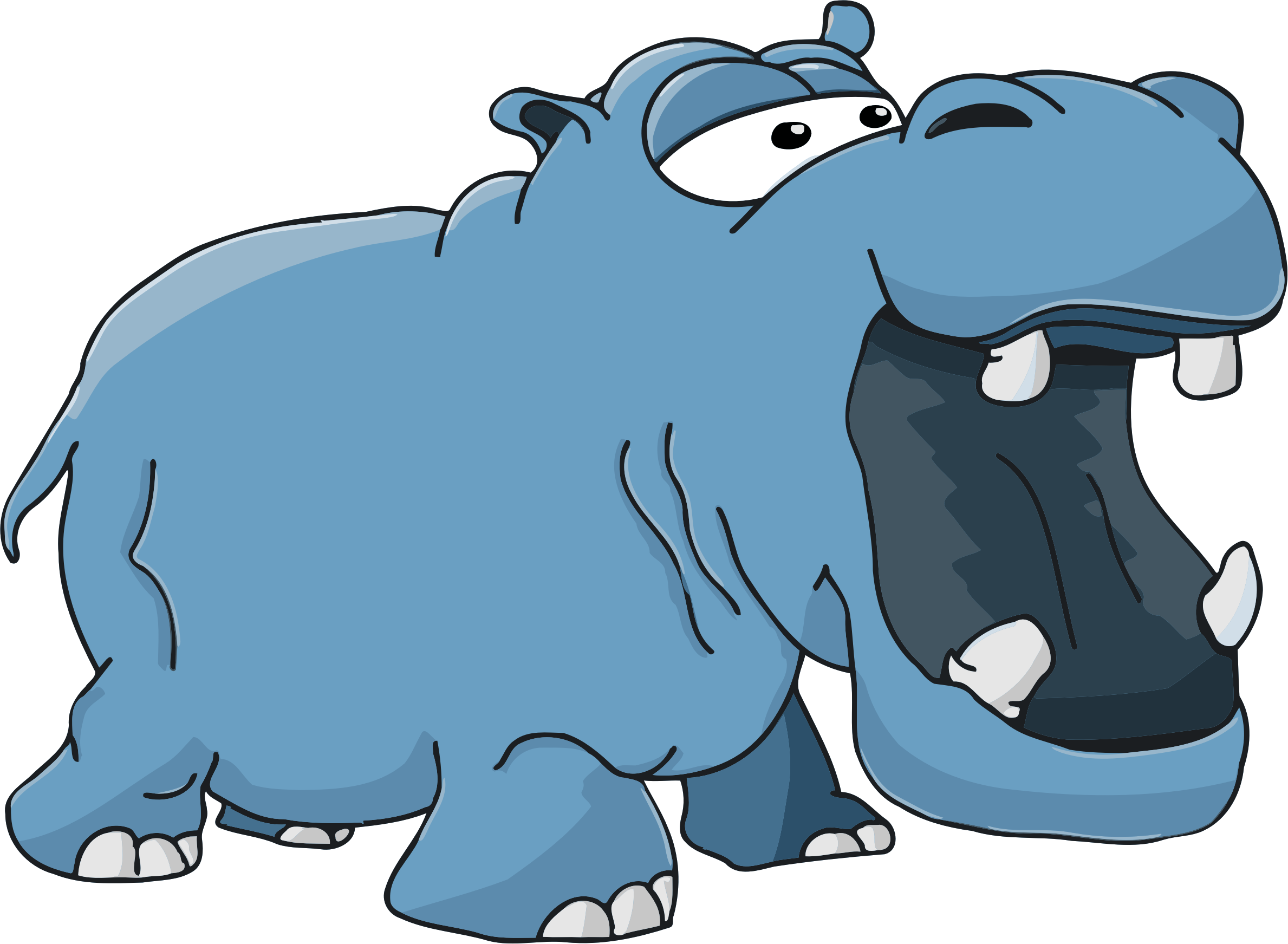 Horse Cartoon T-shirt Hippopotamus Clip Art - عکس کارتونی اسب ابی (2378x1743)
