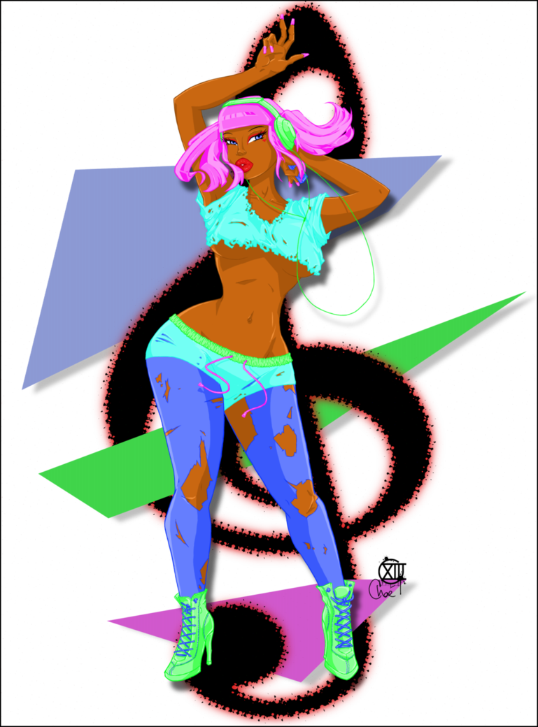 90's Party W/ Background By Hannahlore - Illustration (769x1040)