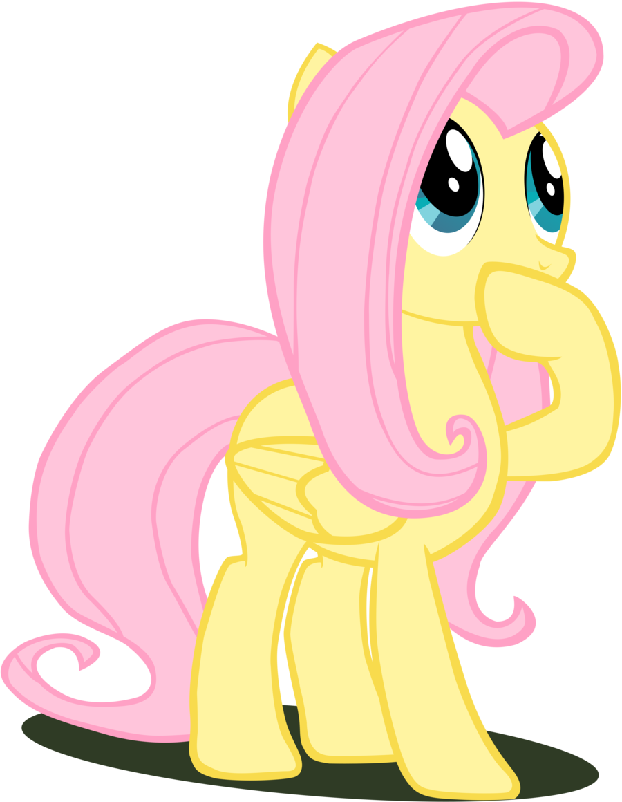 Fluttershy Vector By Mkc7162387 Fluttershy Vector By - Fluttershy Looking Up (900x1160)