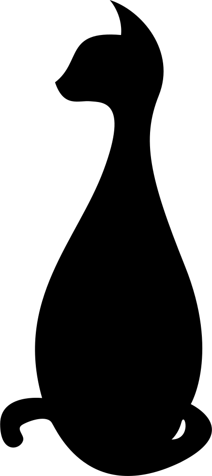 Sitting Black Cat Silhouette Svg Png Icon Free Download - Sitting Cat Silhouette Png (438x980)