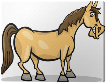 Cuadro En Lienzo Caballo De Granja De Dibujos Animados - Cute Horses & Ponies Coloring Pages (400x400)