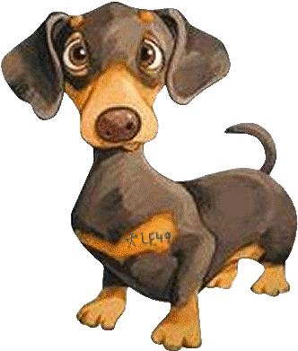Un Ejemplo, Los Caballos - Cartoon Wiener Dog (339x400)
