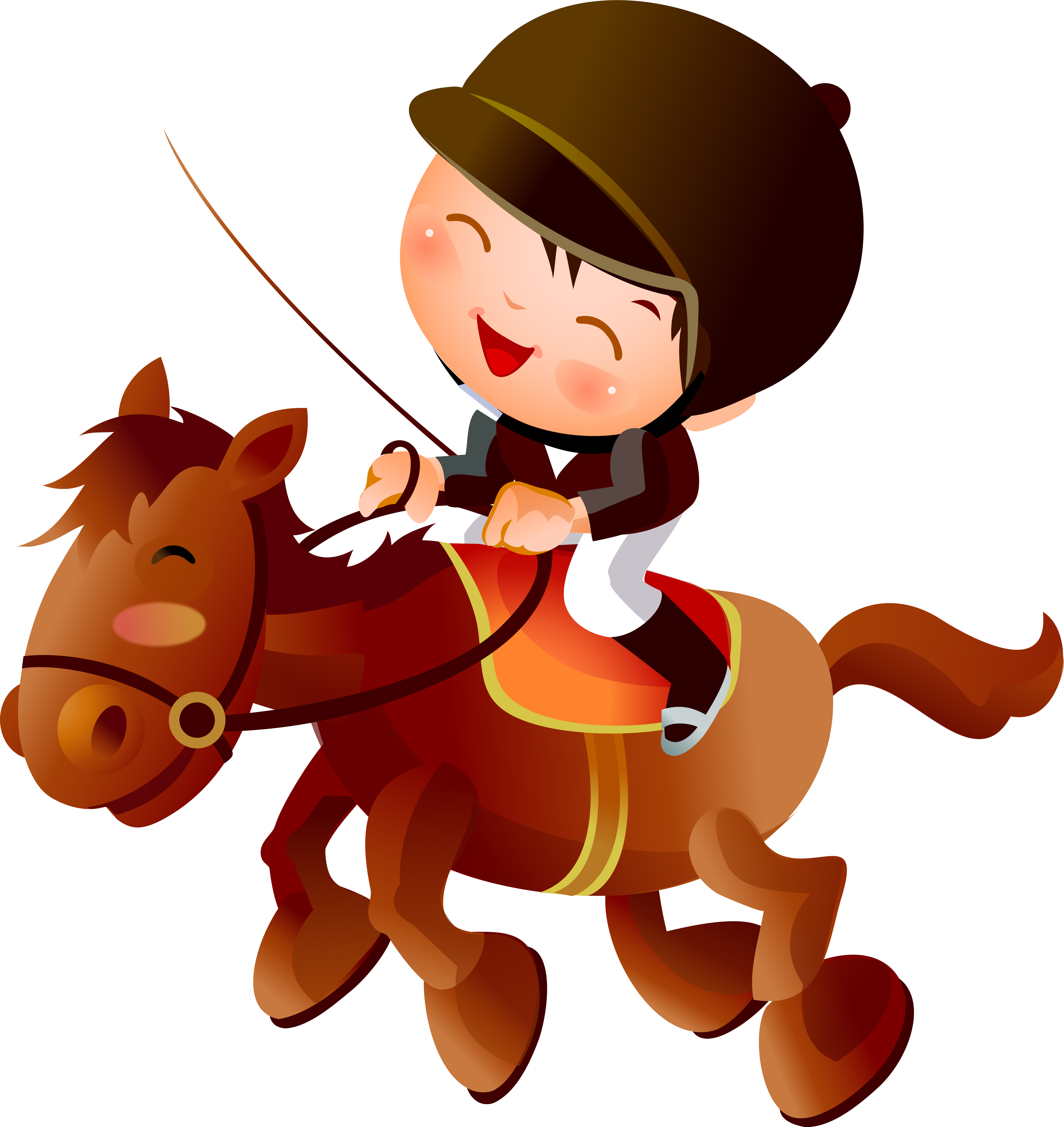 Caballo Ecuestre Dibujo De Dibujos Animados - Clipart Horse Riding Cartoon (5076x5376)