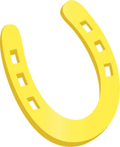 Yellow Horseshoe Vector Image - Gold Horseshoe Clipart (408x500)