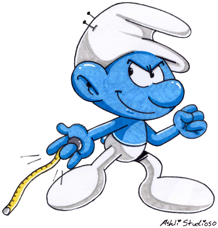 The Amazing Tailor Smurf By Kiss The Iconist - Cartoon (790x813)