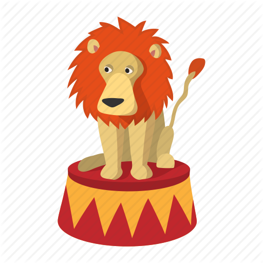 Drawn Lion Mammal - Cartoon Circus Lion (512x512)
