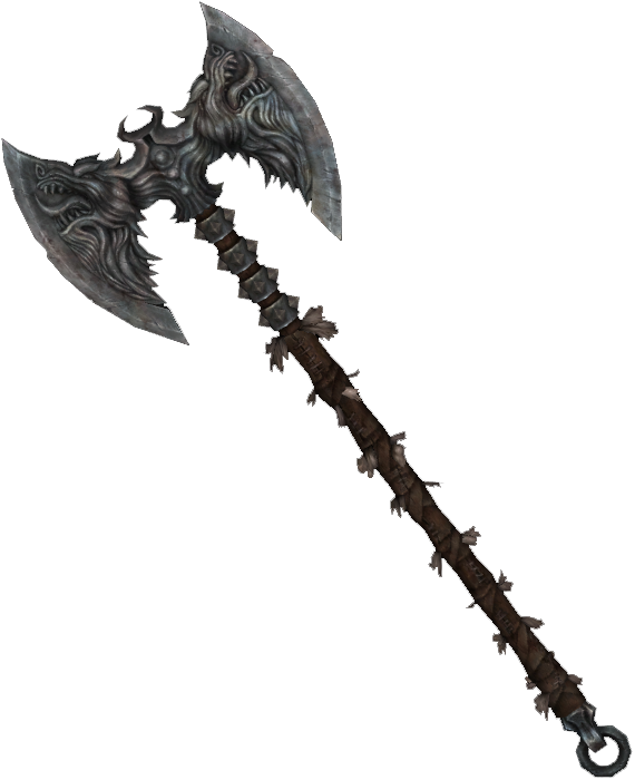 Battle Axe Rueful Axe Of Clavicus Vile - Skyrim Unique Battle Axes (570x700)