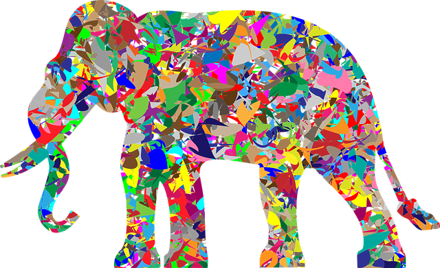 Elephant Pachyderm Animal Africa Asia Mammal Shiny - Modern Art Elephant (640x391)