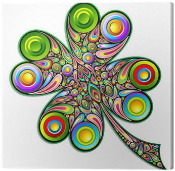 Shamrock Clover Psychedelic Art Design-quadrifoglio - Painting (400x400)