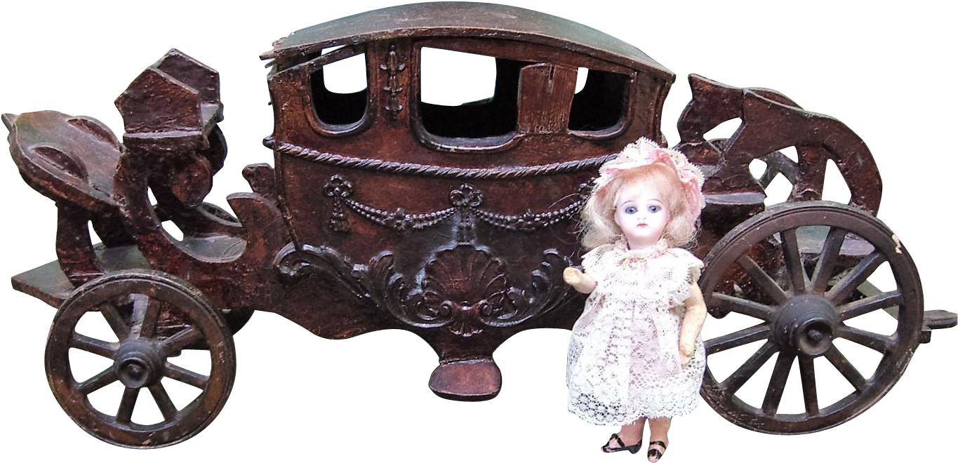 Antique Wood Doll Carriage For Mignonette Display - Cinderella Live Action Products (1364x1364)