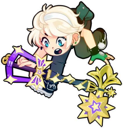 My Khux Avatar With The Beautiful Starlight Keyblade - Cartoon (500x438)