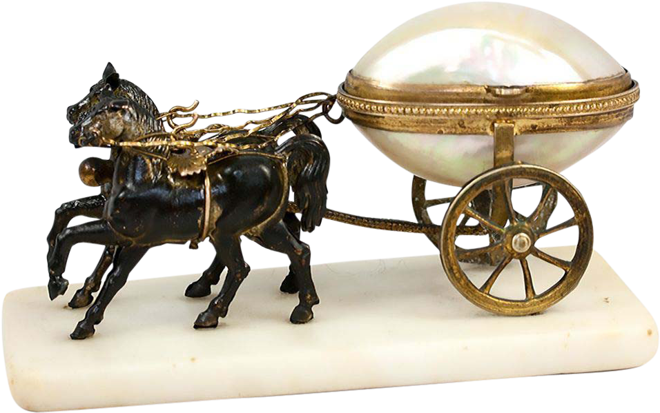 Antique French Palais Royal Horse-drawn Carriage, Mother - Cart (955x955)