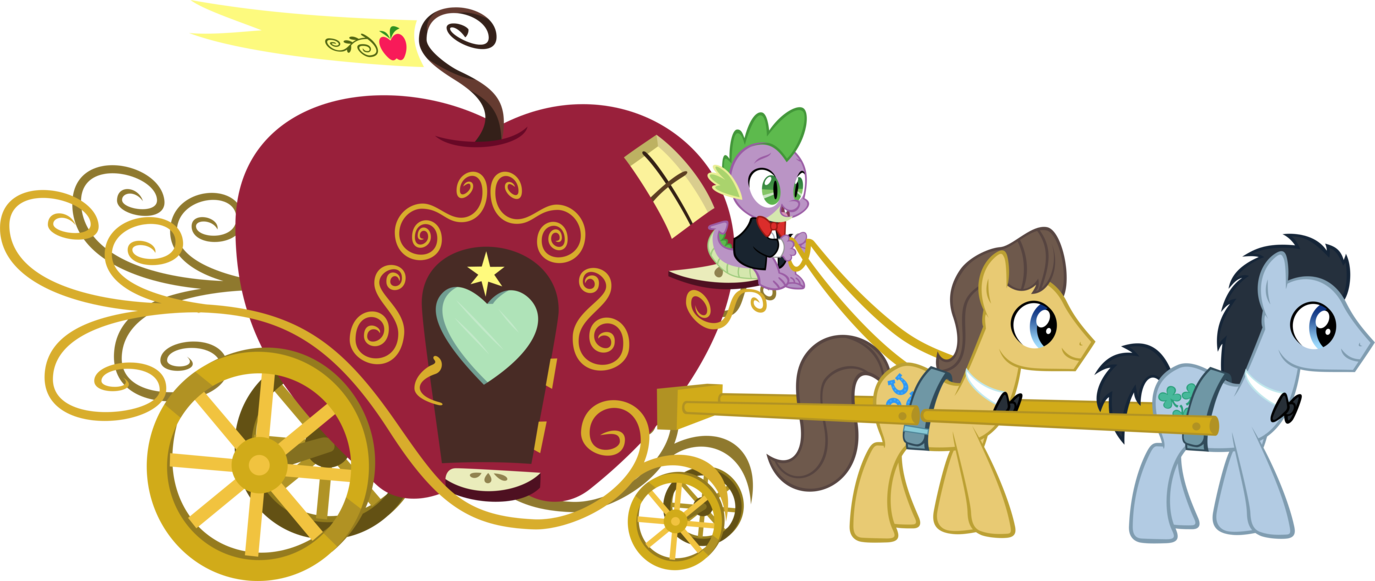 Apple Carriage Vector By Piranhaplant1 - My Little Pony Carriage Png (1375x581)