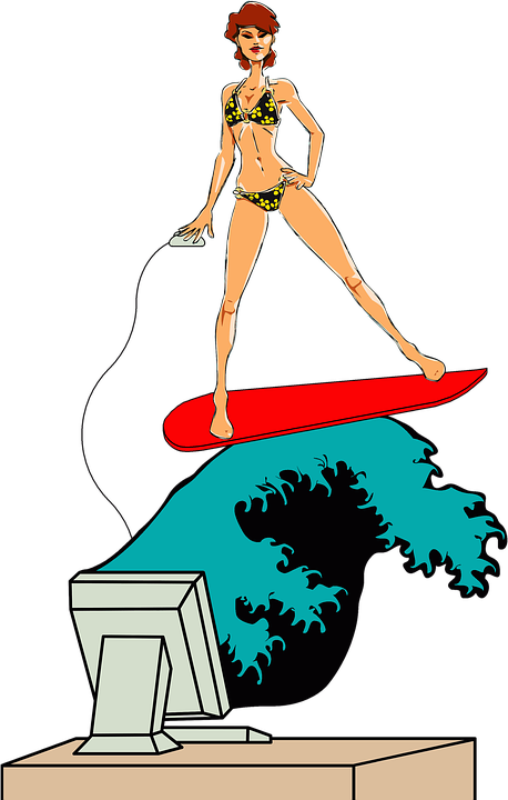 Cartoon Surfer 5, Buy Clip Art - Zazzle Starke Blaue Welle Ipad Mini Cover (458x720)