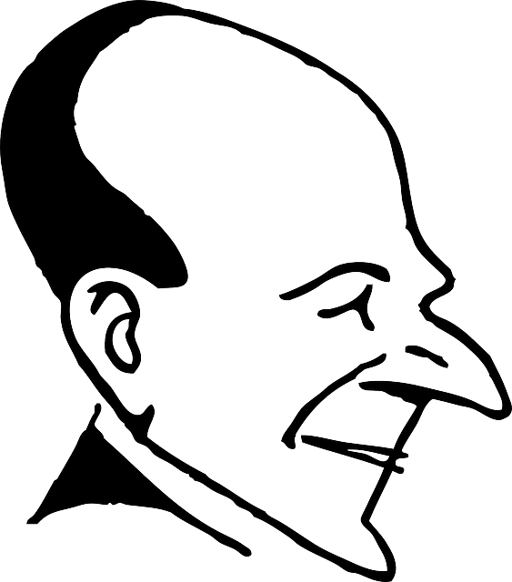 Forehead Head, Man, Portrait, Face, Big, Caricature, - Clipart Forehead (563x640)