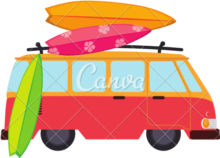 Vw Bus Surf Clip Art - Travel Car Icon Png (550x550)