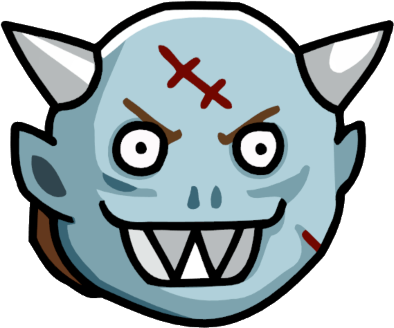 Frighten Clipart Gruesome - Scary Mask Scribblenauts (585x480)