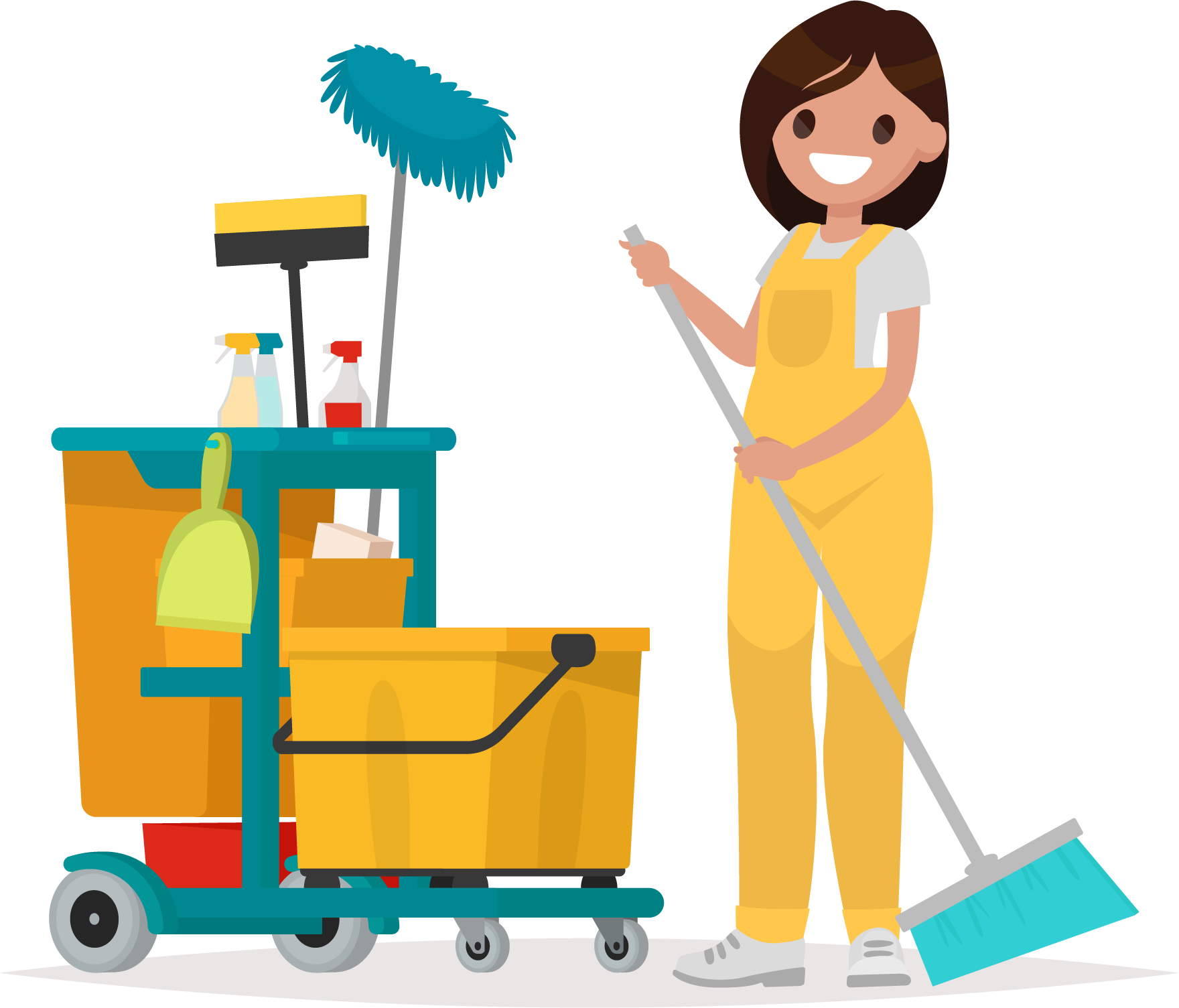 Welcome To Clean Nest - Janitor Woman Clipart (1760x1505)