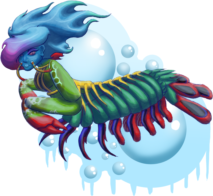 Mantis Shrimp Anthro For Fiveraspie By Princeasle - Painting (932x858)