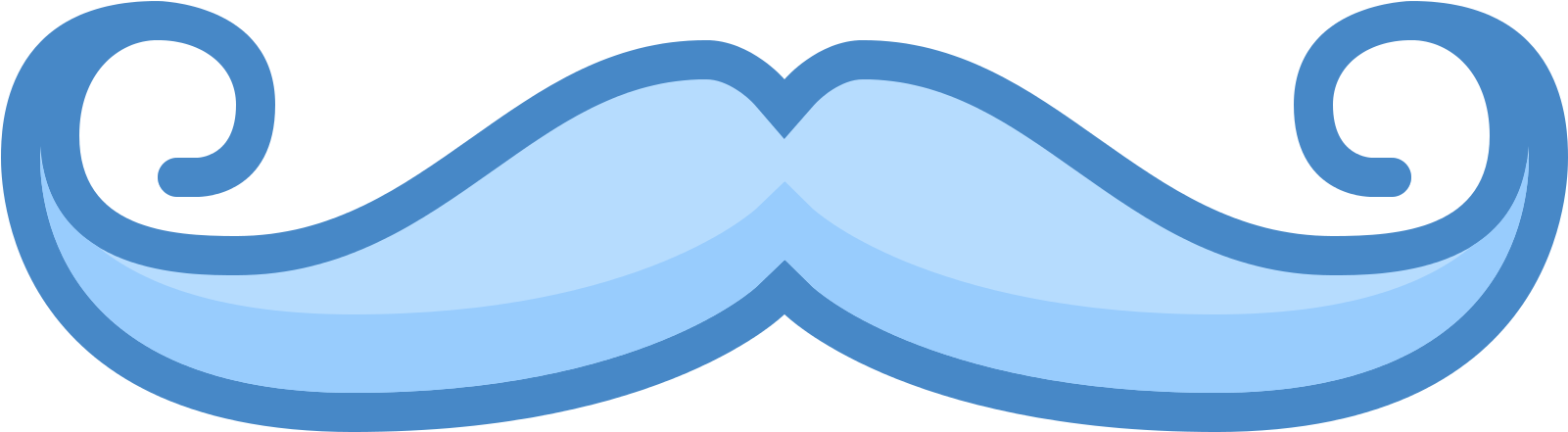 Handlebar Moustache Computer Icons Clip Art - Blue Mustache Png (1600x1600)