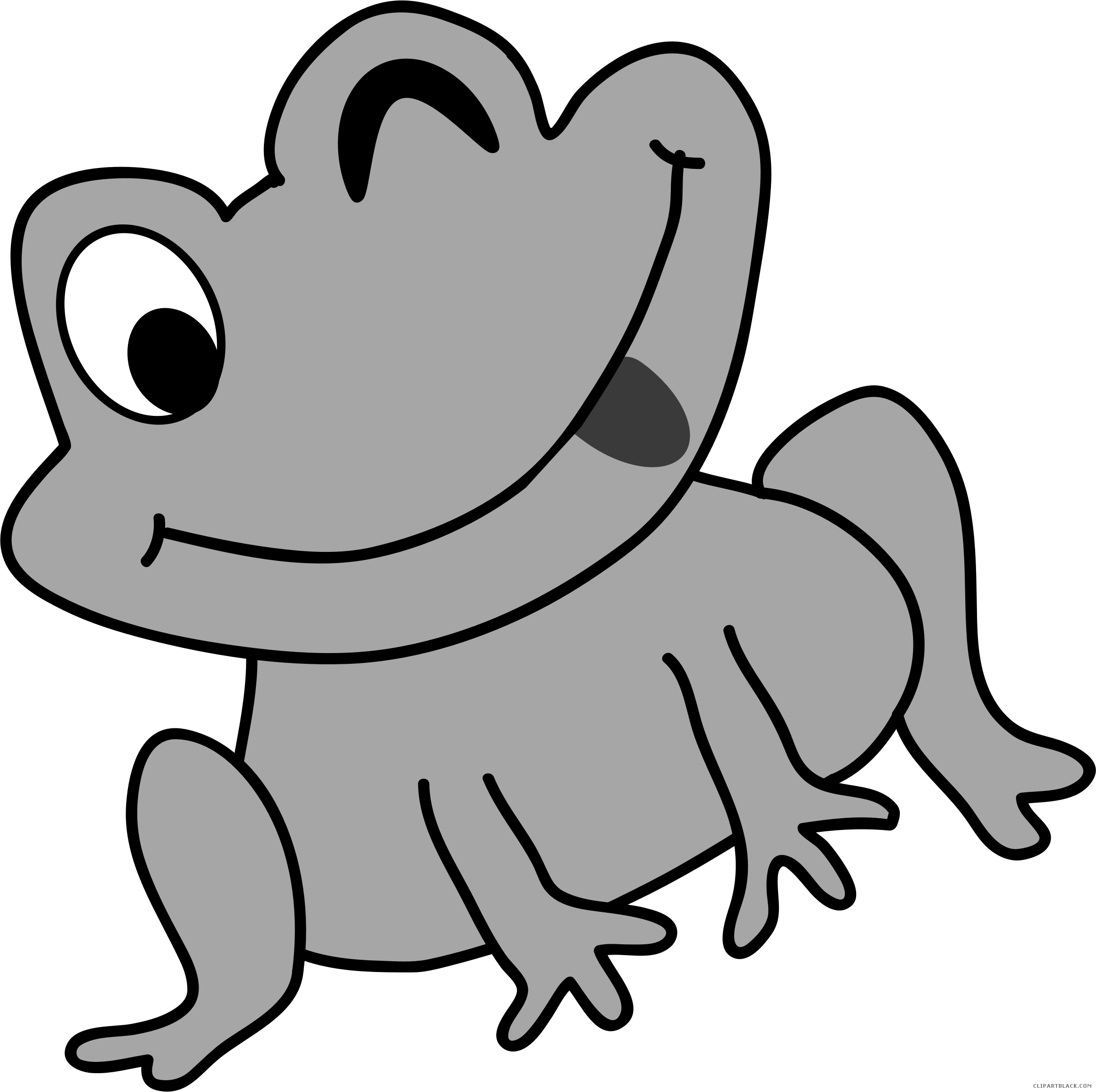 Grayscale Frog Animal Free Black White Clipart Images - Kikker Png (2330x2321)