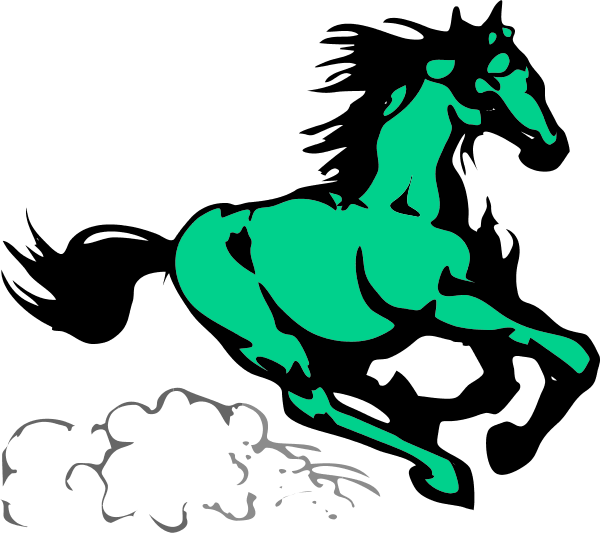 Running Horse Clipart Vector Clip Art - Running Stallion Shower Curtain (600x533)