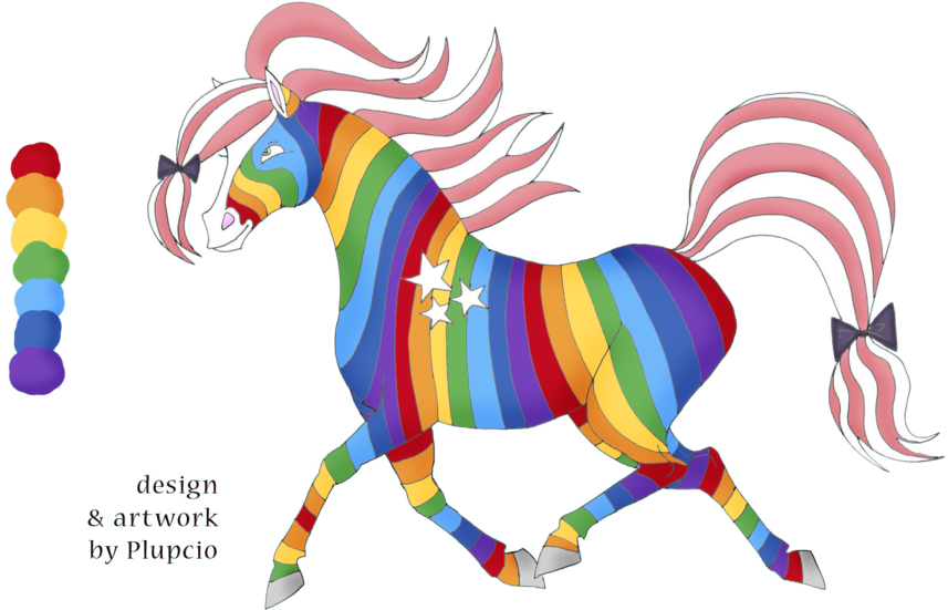 Rainbow Horse Closed By Vampiralady - Racinbow Horse (900x636)