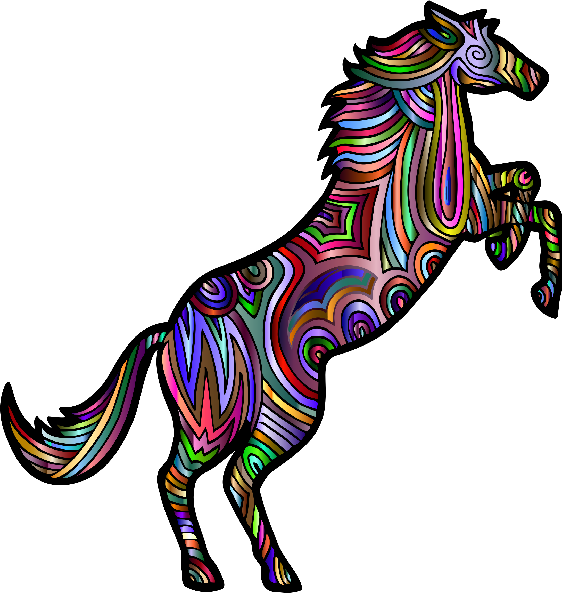 Stylized Horse 2 - Gambar Binatang Warna Warni (2180x2298)