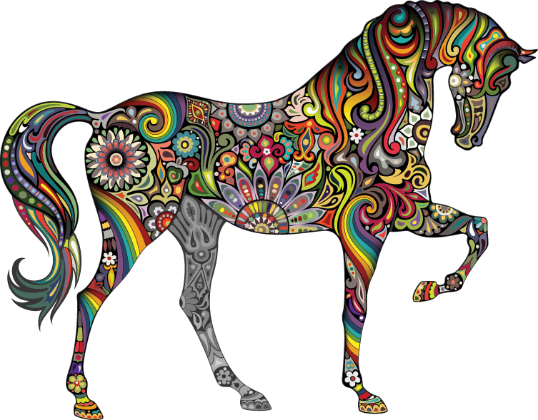 The Multi-colored Horse Of My Imagination - Horse Of A Different Color (753x589)