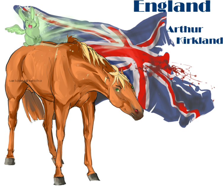 England By Musonart - Hetalia As Horses (900x720)