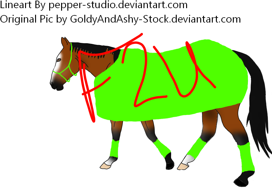 Quarter Horse Lineart W/ Tack By Pepper-studio - Mane (1024x768)