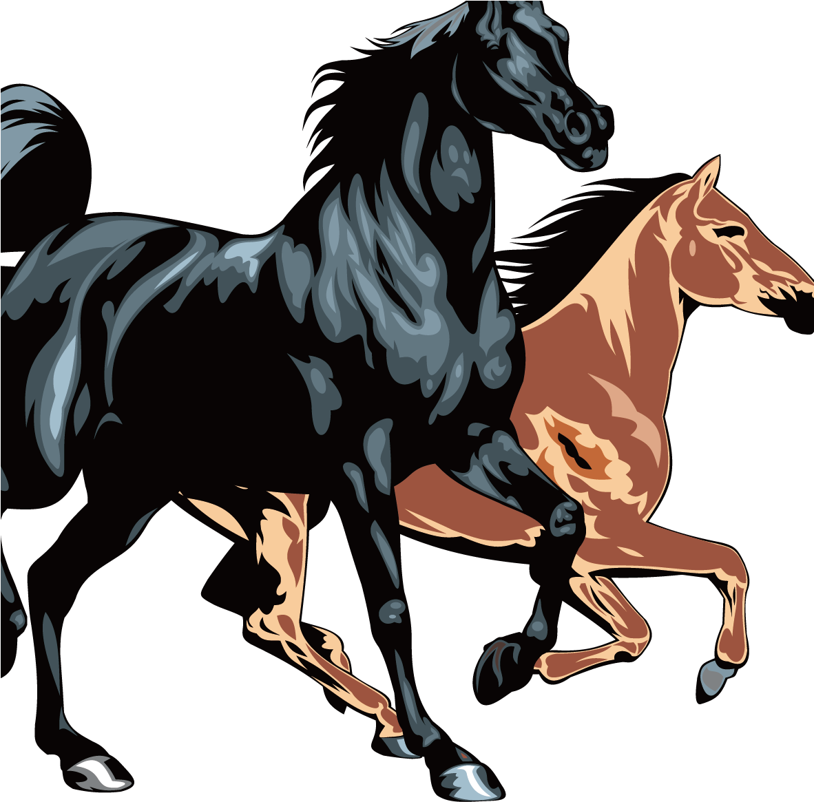 Horse Equestrianism Clip Art - Art Print: Hogan's Thoroughbred, 13x13in. (1181x1181)